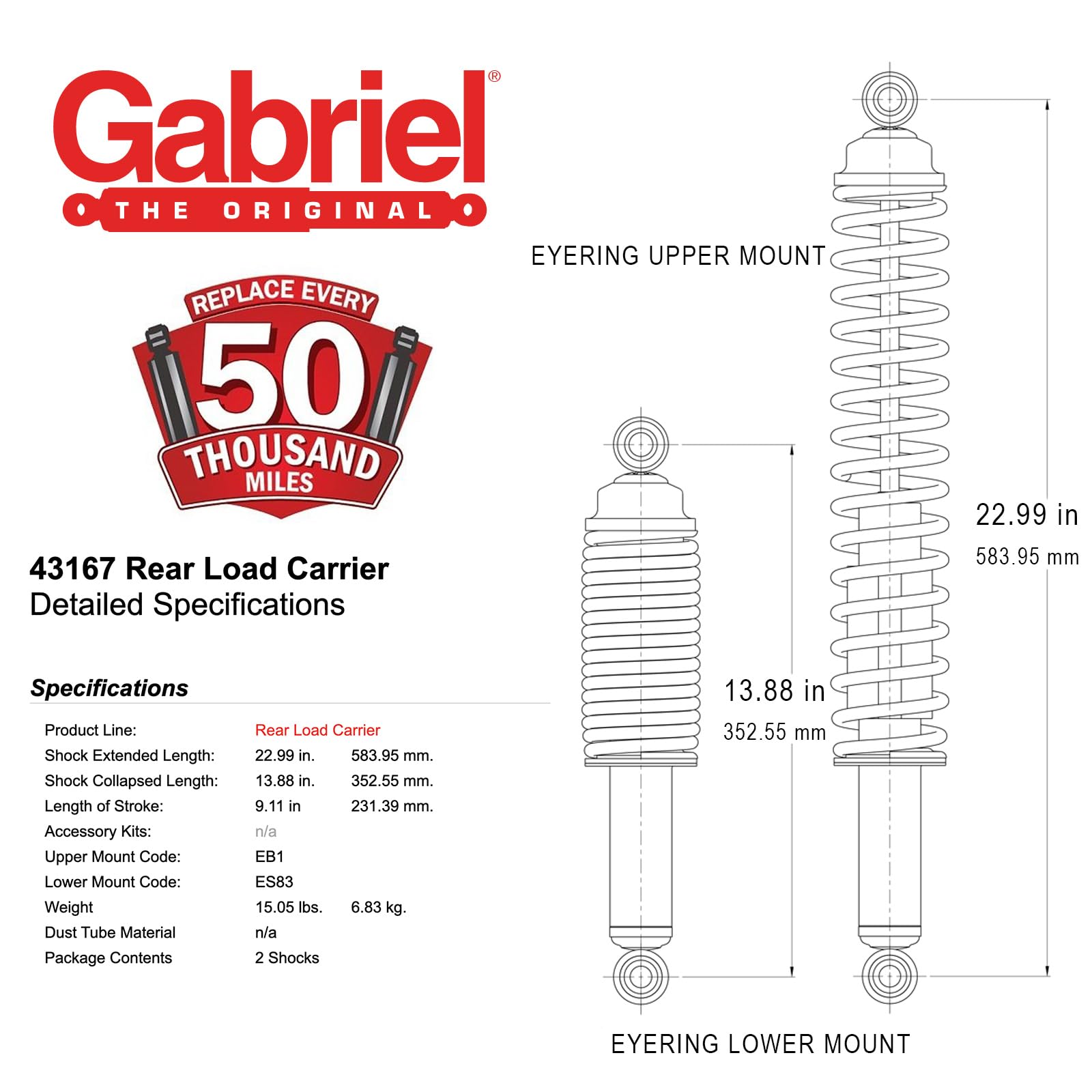 Gabriel rear towing shock for RWD trucks maintains ride height on hauls
