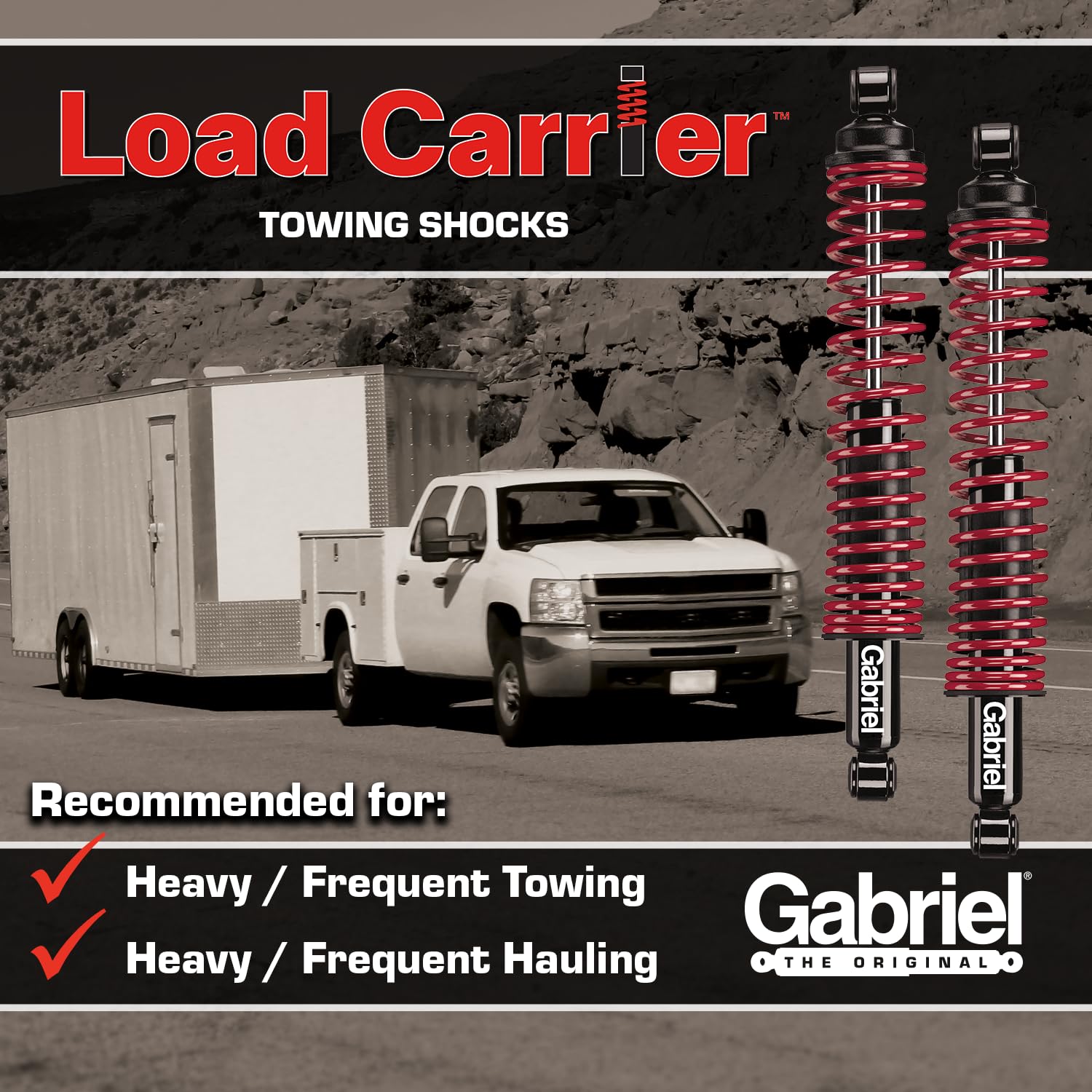 Gabriel 43163 rear spring assist shock with 500 lb per pair capacity