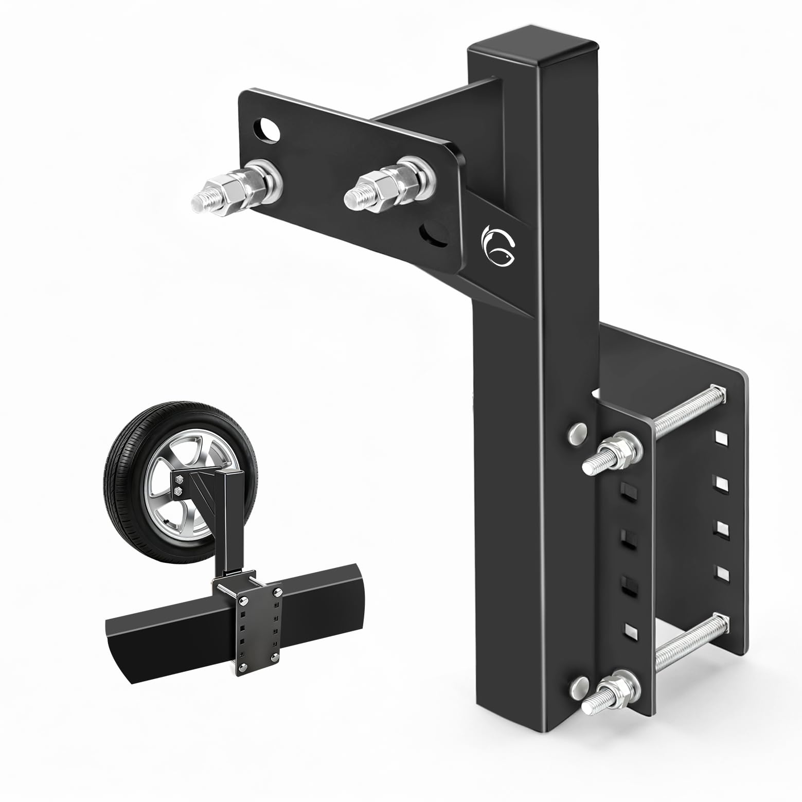 GADFISH elevated 17-inch spare tire mount reduces scratches while keeping tire accessible.