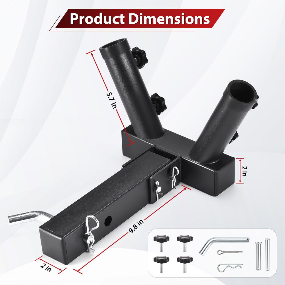 GADFISH heavy-duty steel hitch mount resists rust for long-lasting outdoor use.