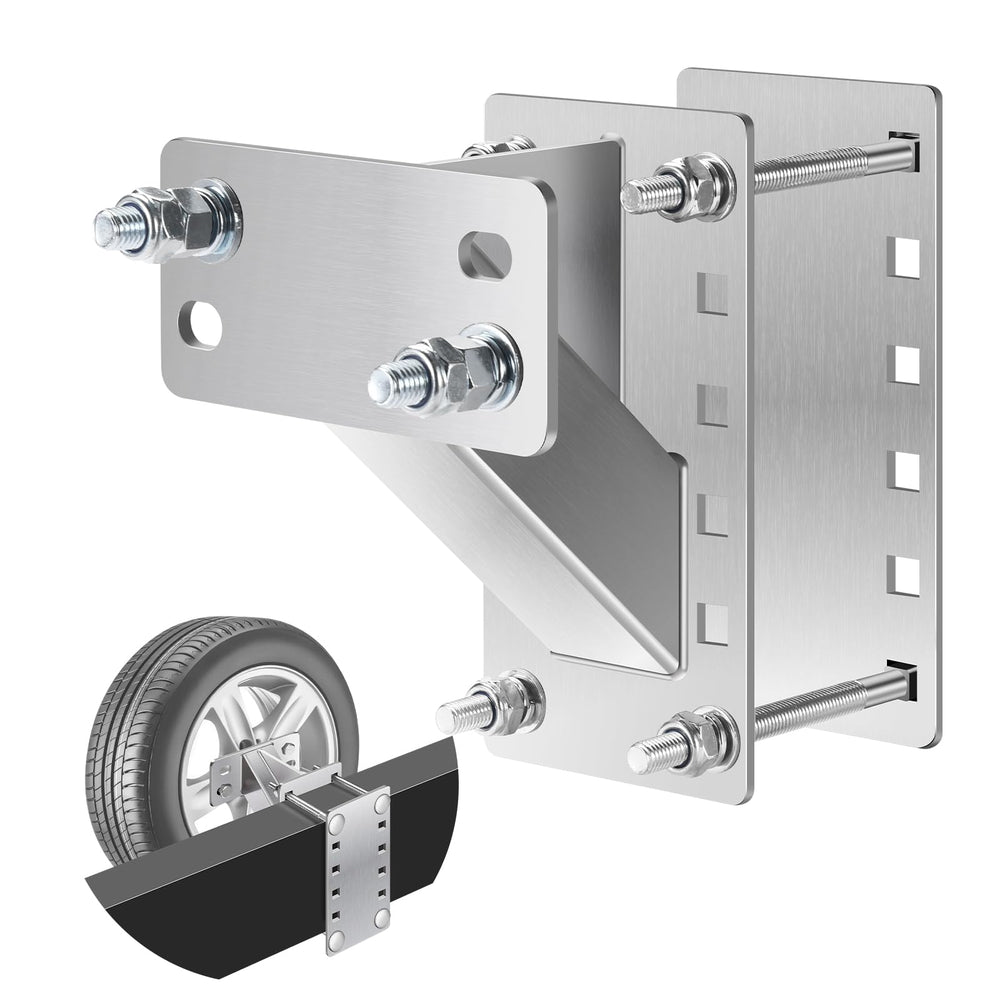 GADFISH reinforced stainless steel spare tire carrier ensures durability in outdoor use.