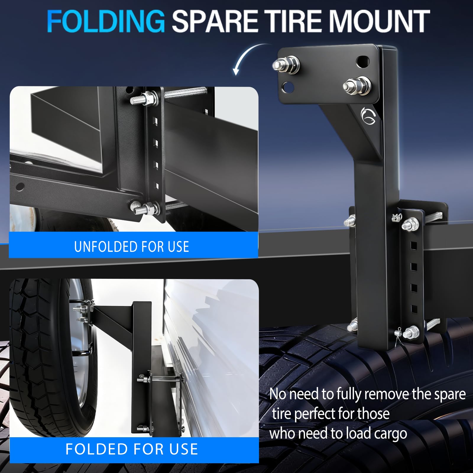 GADFISH universal lug pattern mount fits 4- to 6-lug wheels for versatility.