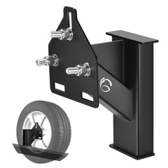 GADFISH stake-pocket spare tire mount with triangle structure for stable attachment.