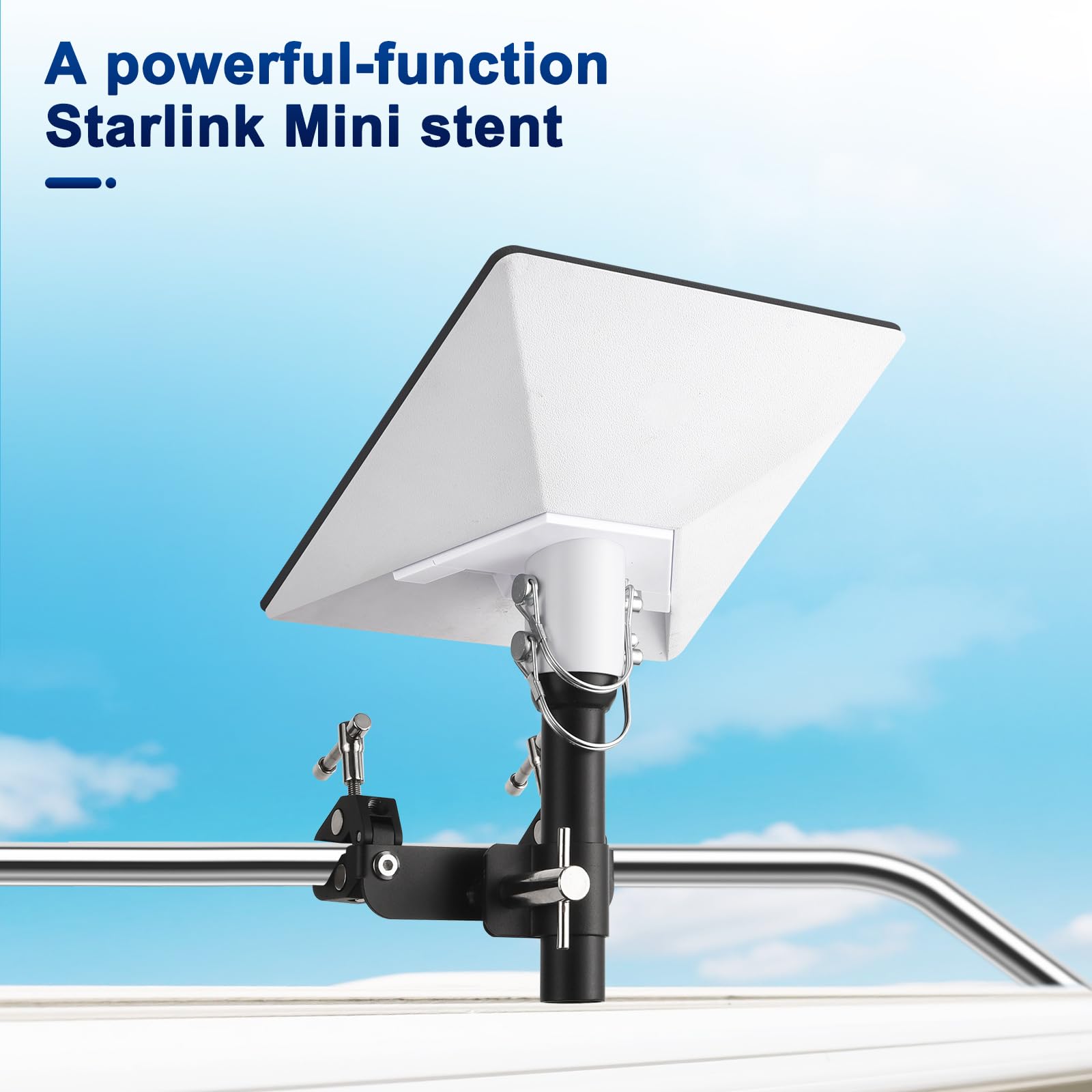 GADFISH Starlink Mini RV Mount adjustable rod length for varied vehicle heights.