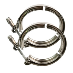 GaeaAuto 304 stainless steel v-band clamp closeup highlighting corrosion resistance.