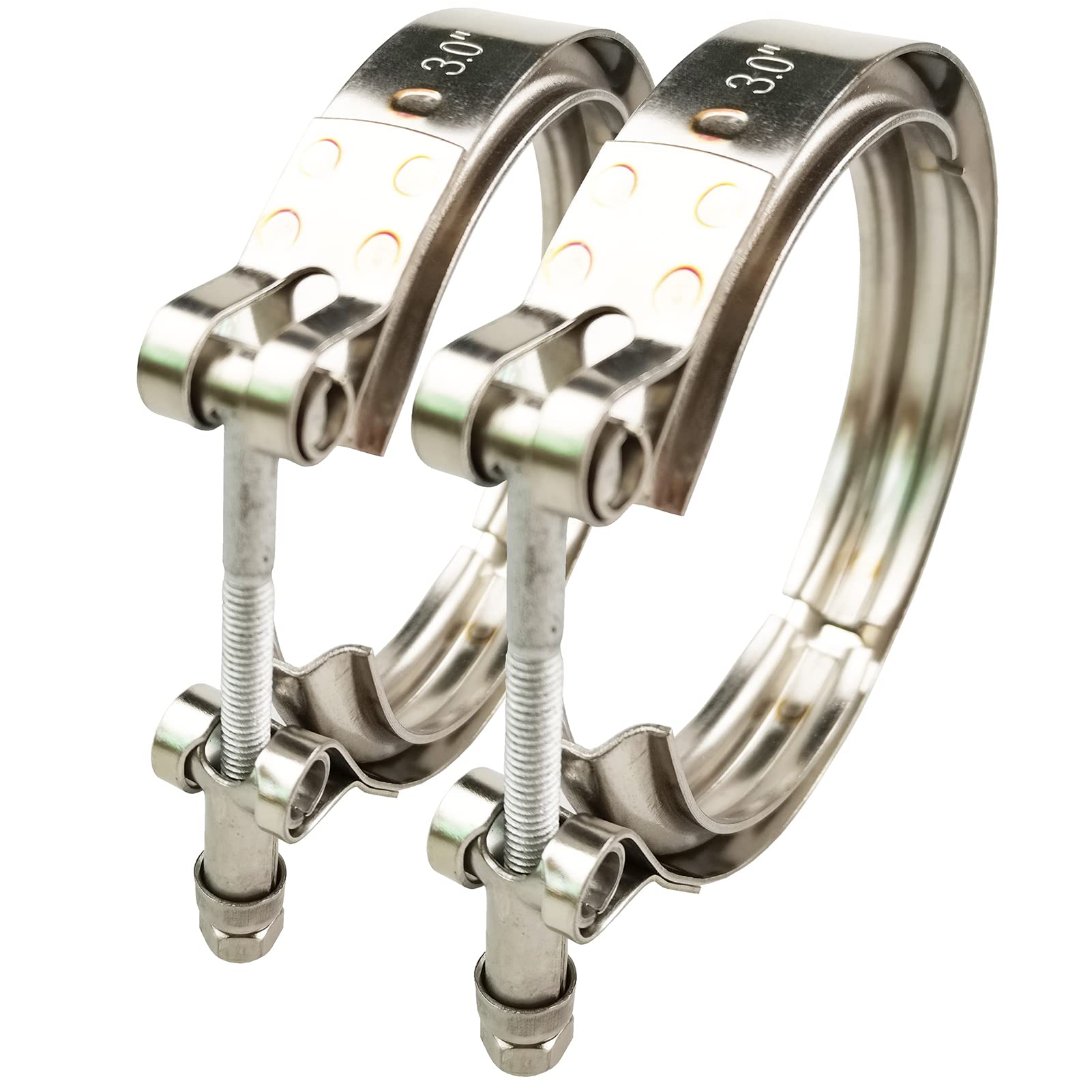 GaeaAuto 3inch v-band clamp two-pack side view showing compact, durable design.