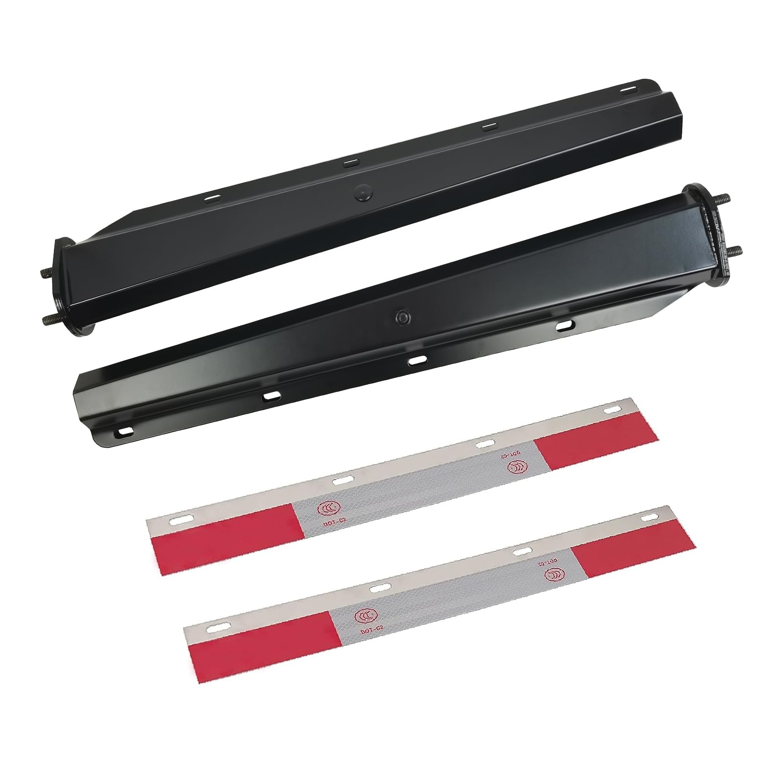 GaeaAuto black spring loaded mud flap hanger front view shows durable mounting.