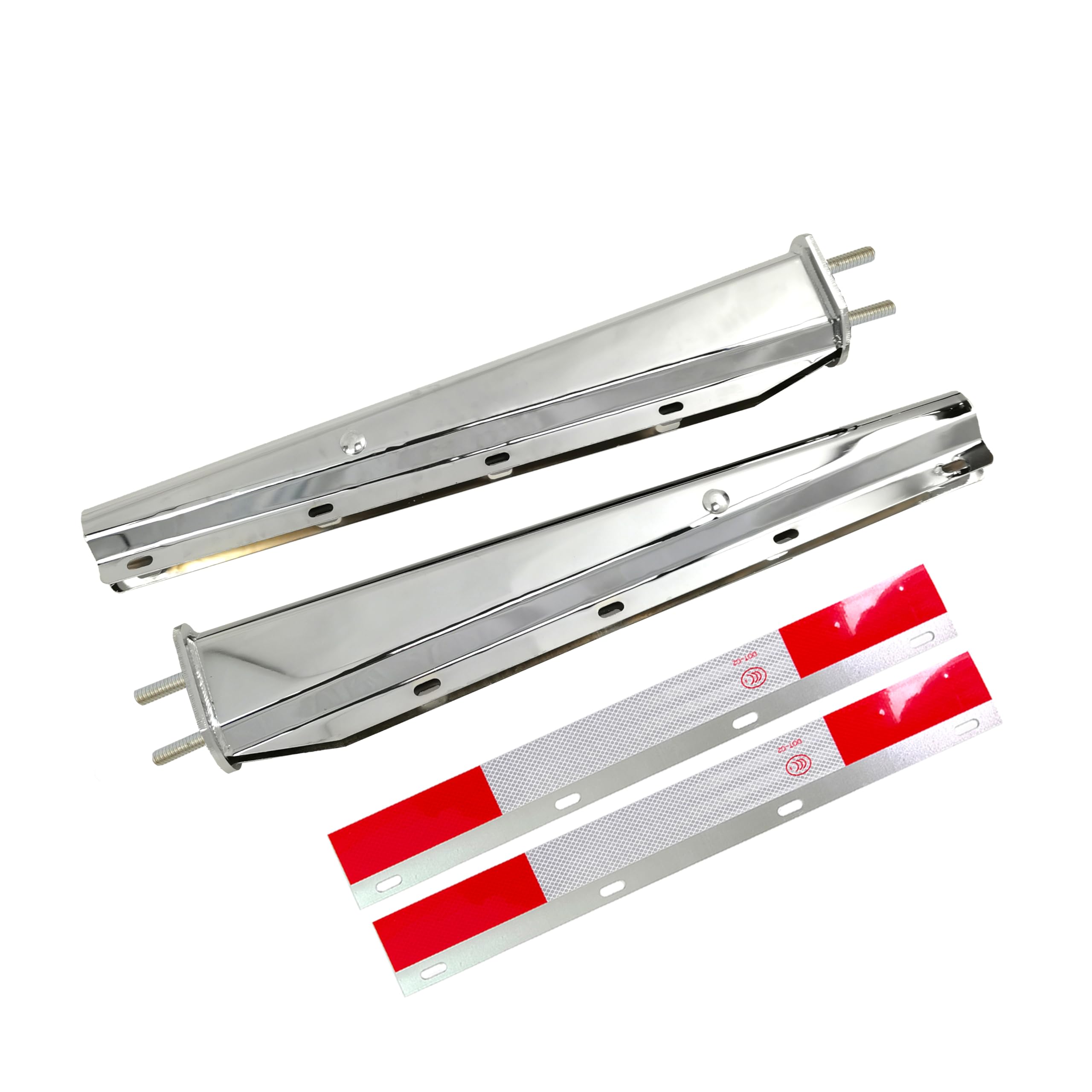 GaeaAuto mud flap hanger in stainless steel with 2.5-inch bolt spacing for secure mounting.