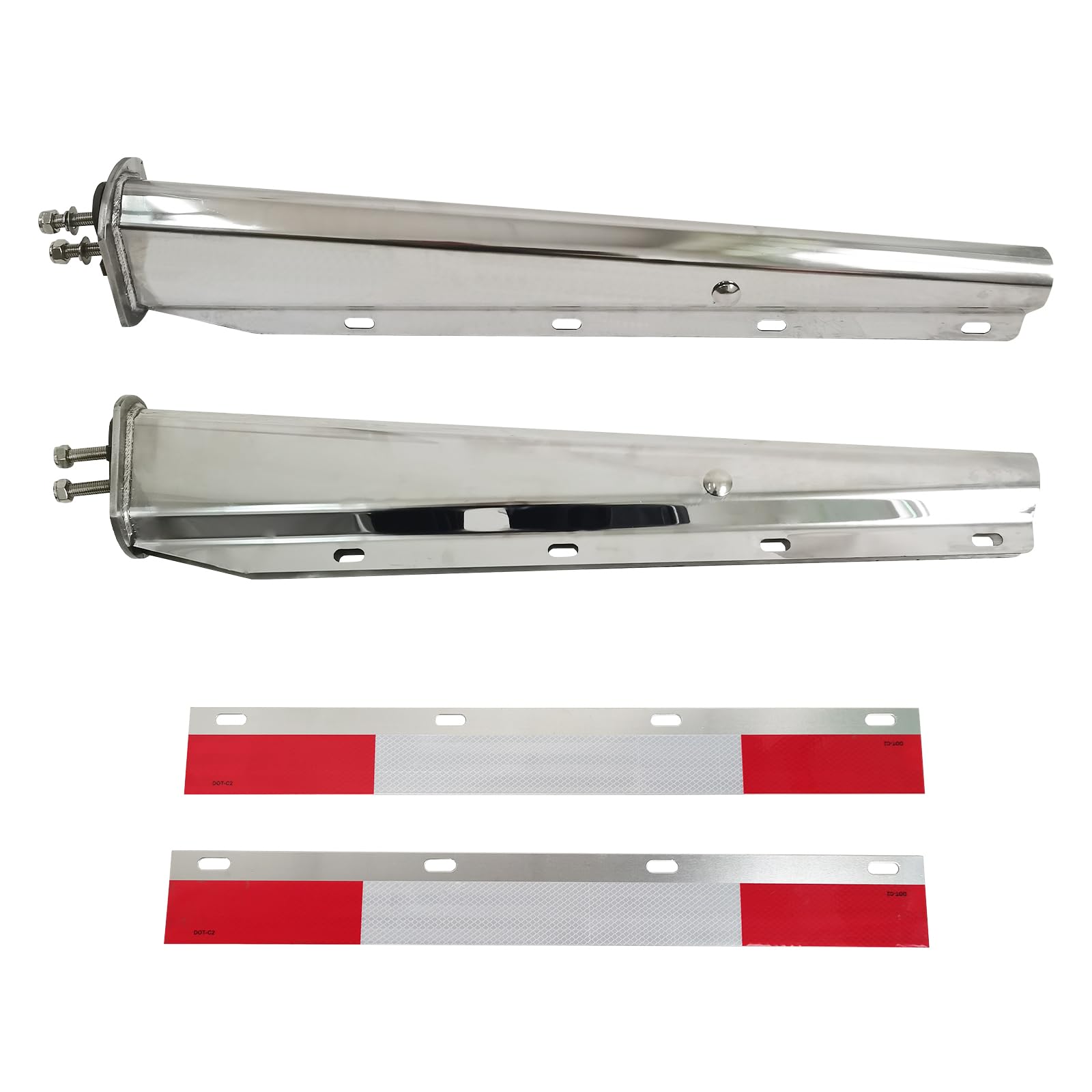 GaeaAuto left mudflap hanger in stainless steel with 30-inch length for durable truck protection.