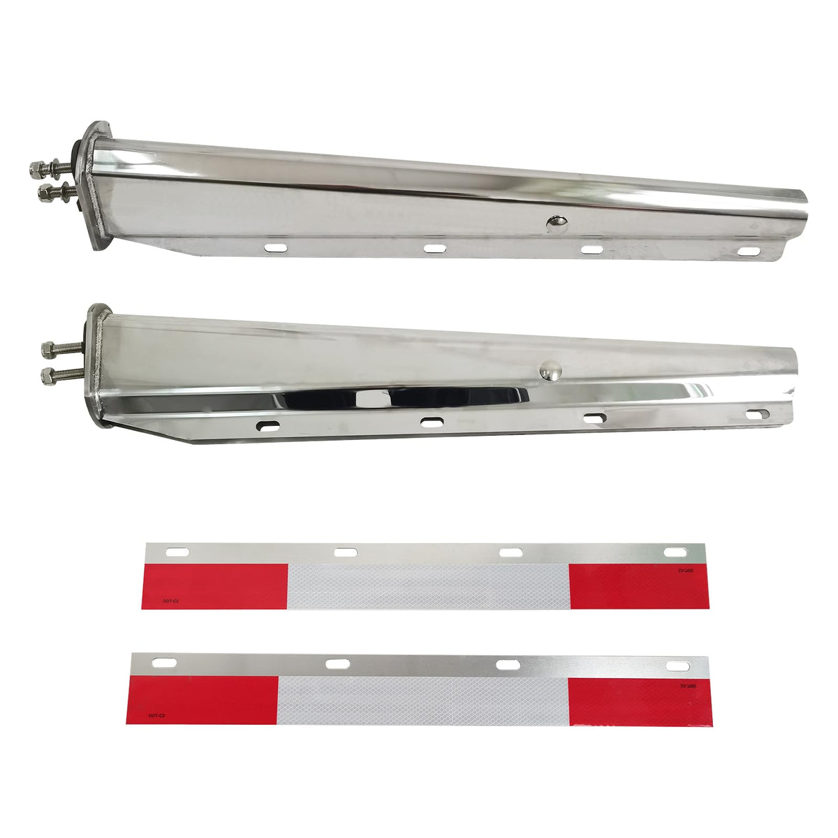 GaeaAuto left mudflap hanger in stainless steel with 30-inch length for durable truck protection.