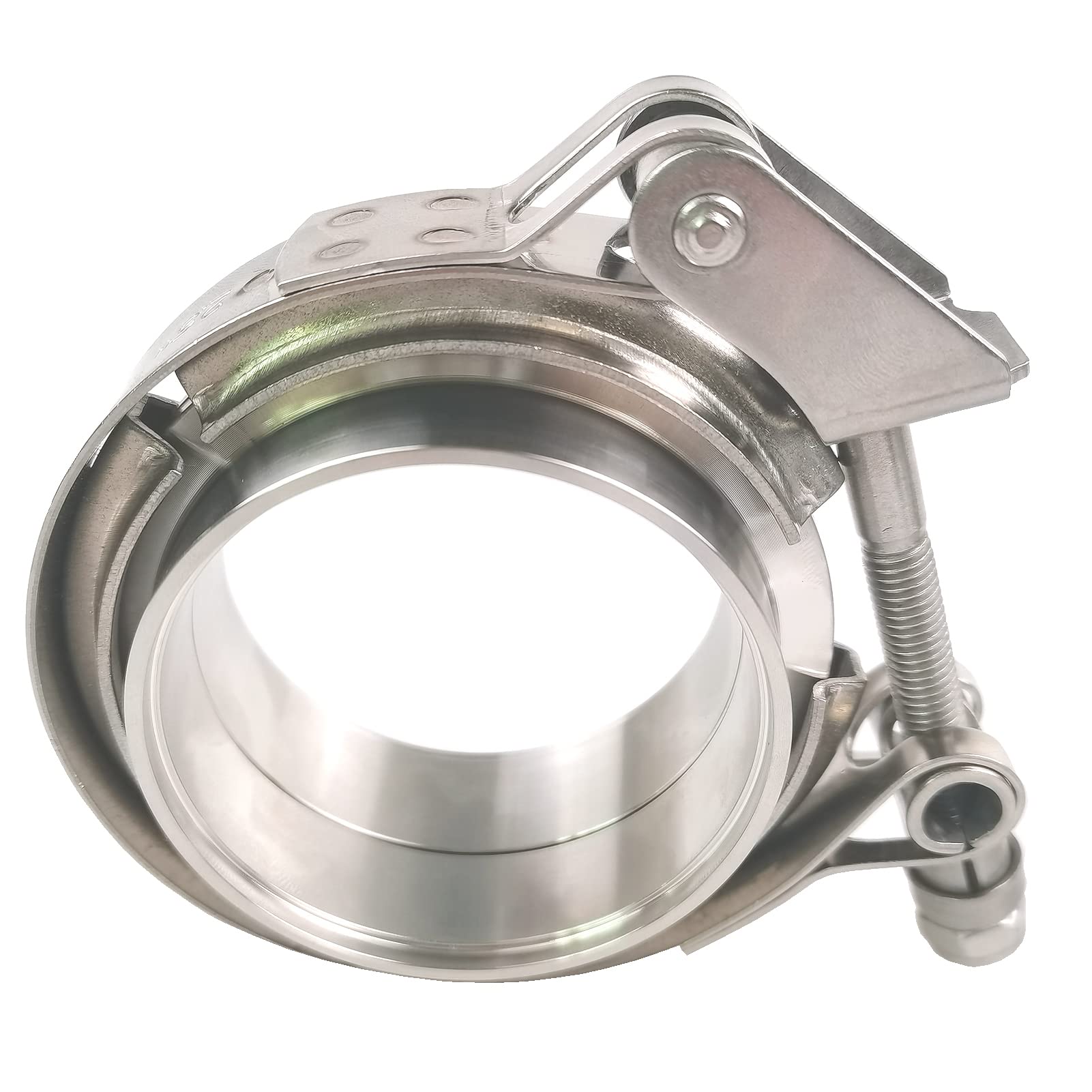 Unboxing view with packaging and included clamps and flanges