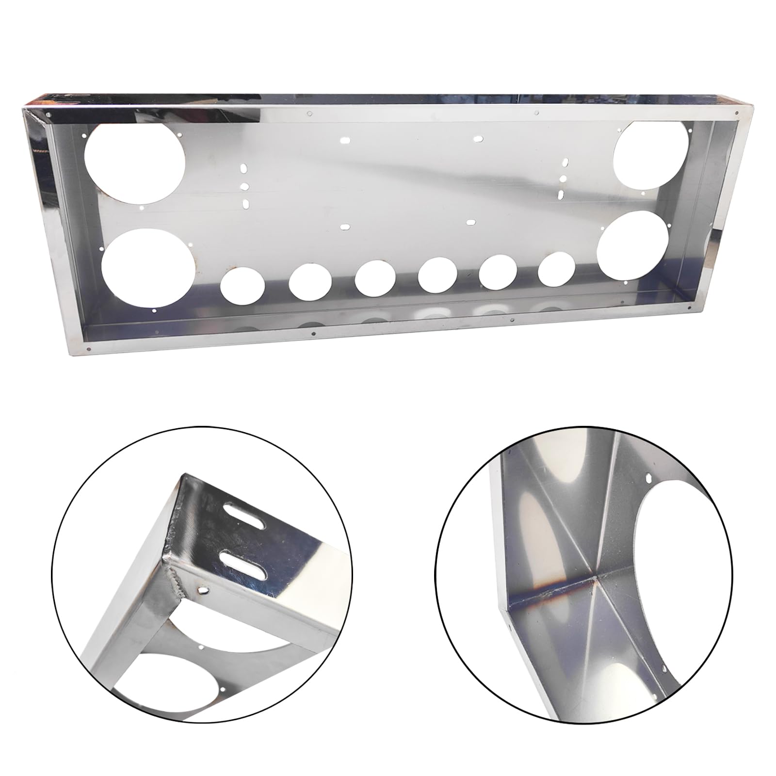 Package includes the stainless panel and backing plate for easy installation.