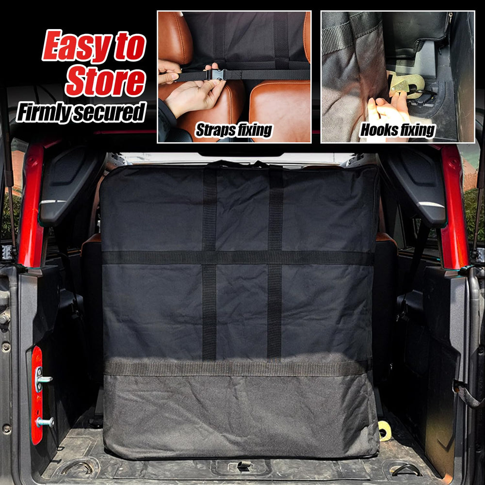GafeSkui hardtop storage bag inside trunk keeps panels secure during trips.