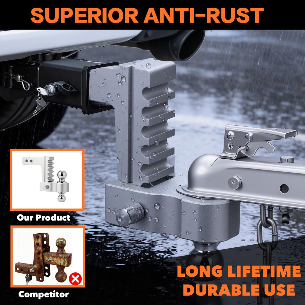 GAFONAXDRI lightweight aluminum reduces hitch weight without strength loss.