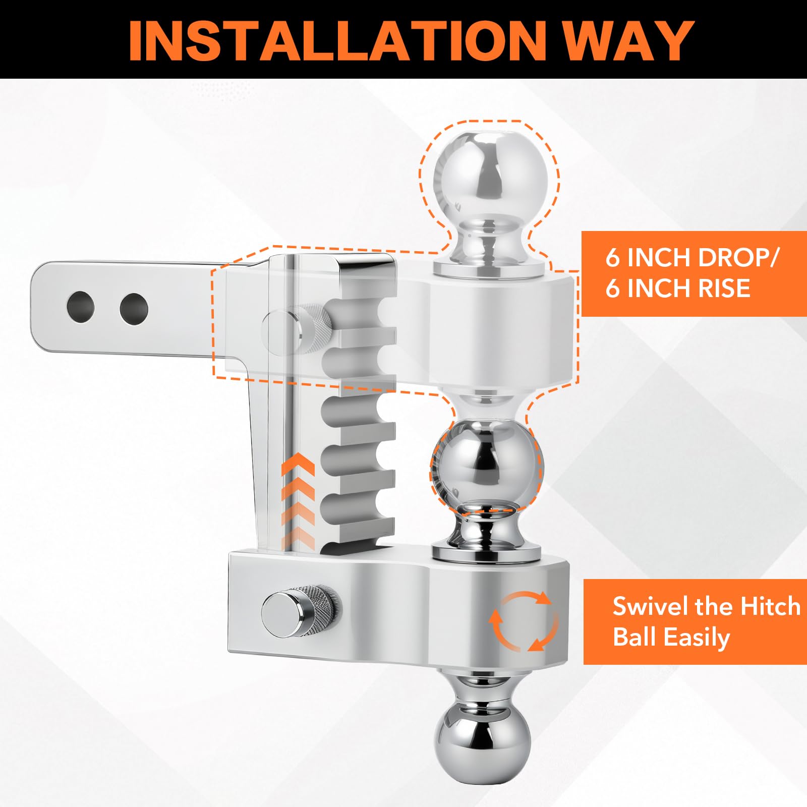 GAFONAXDRI locking pin improves hitch security during stops.