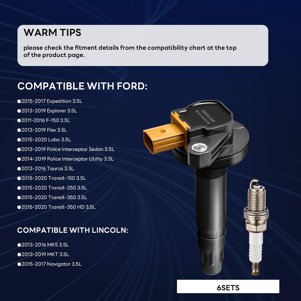 GAGOLCAR ignition coils assembly close-up emphasizing OE-style fit and installation ease.