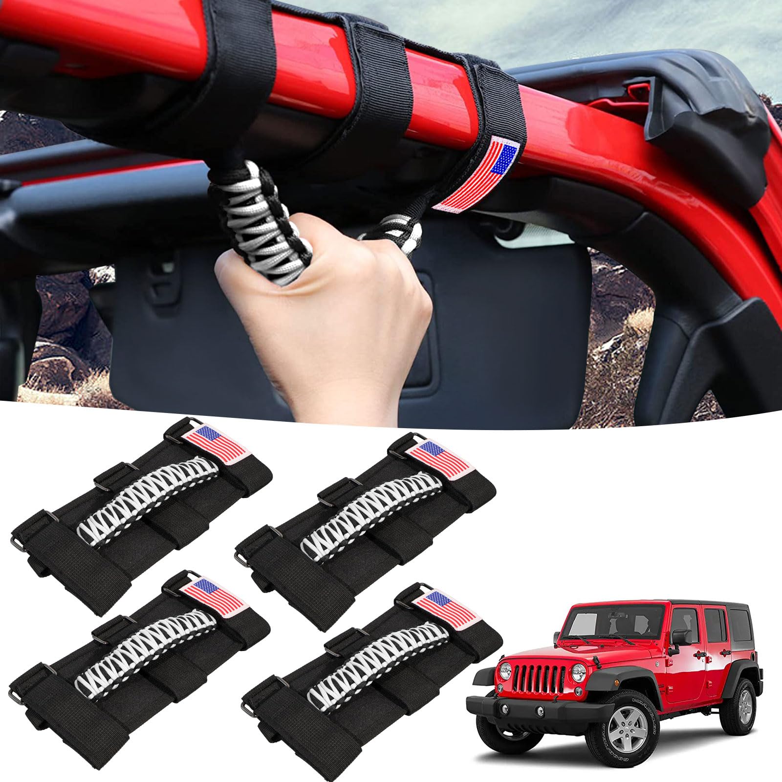GAIZON 4pc grab handles on roll bar providing secure grip for off-road driving
