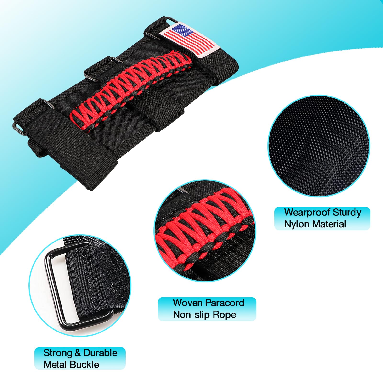 GAIZON paracord grab handles show durable material for rugged use
