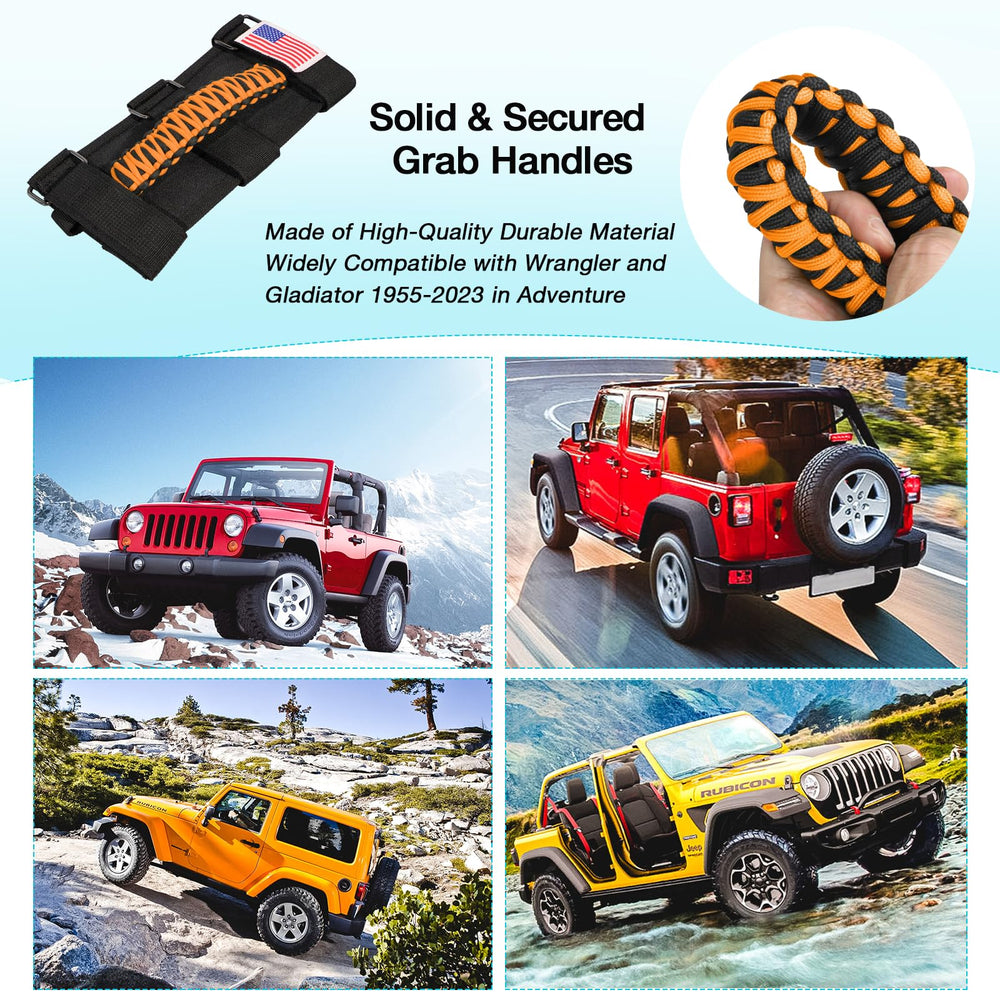 Includes four grab handles for Jeep CJ YJ TJ JL JK LJ