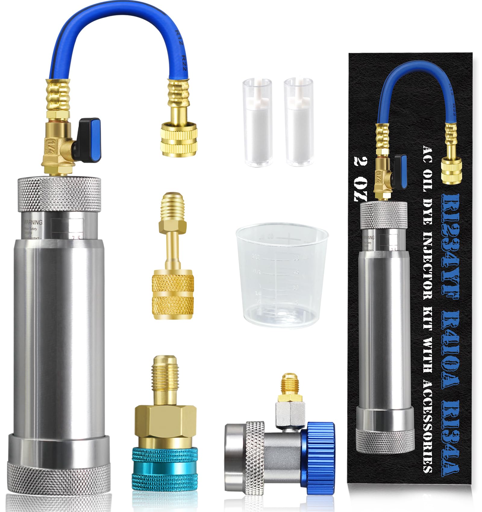 GallopMax AC oil dye injector kit assembly view for fast, precise oil injection.