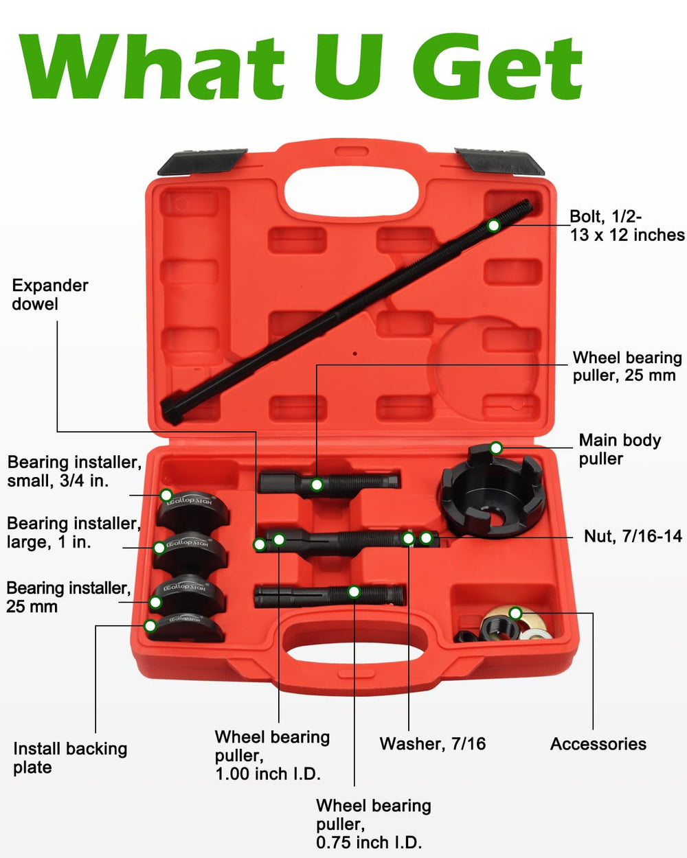 Lubricate bearings with the included tip for smoother operation.