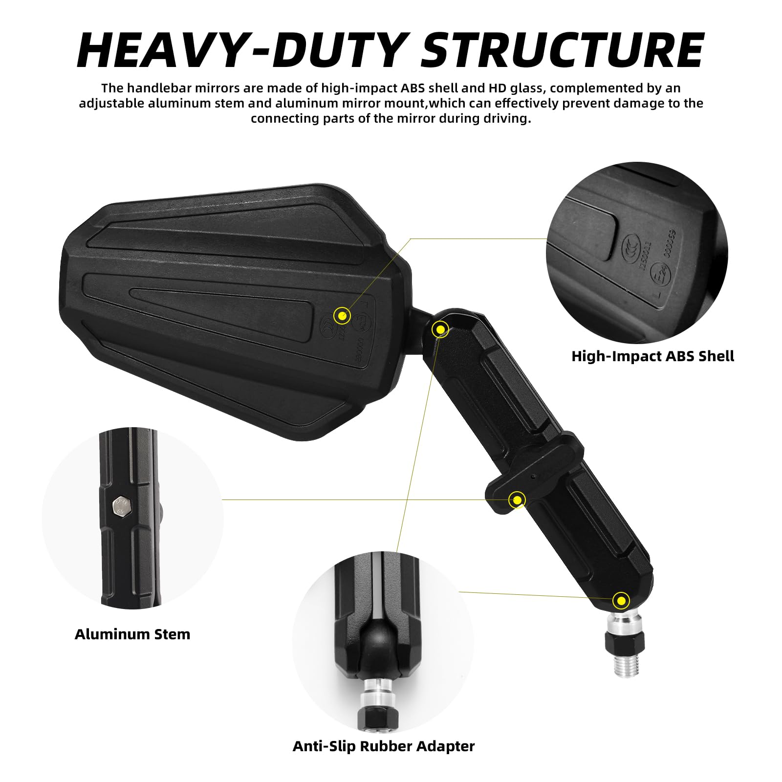 GAMAZING heavy-duty ABS shell and aluminum link rods resist impacts on rough roads.