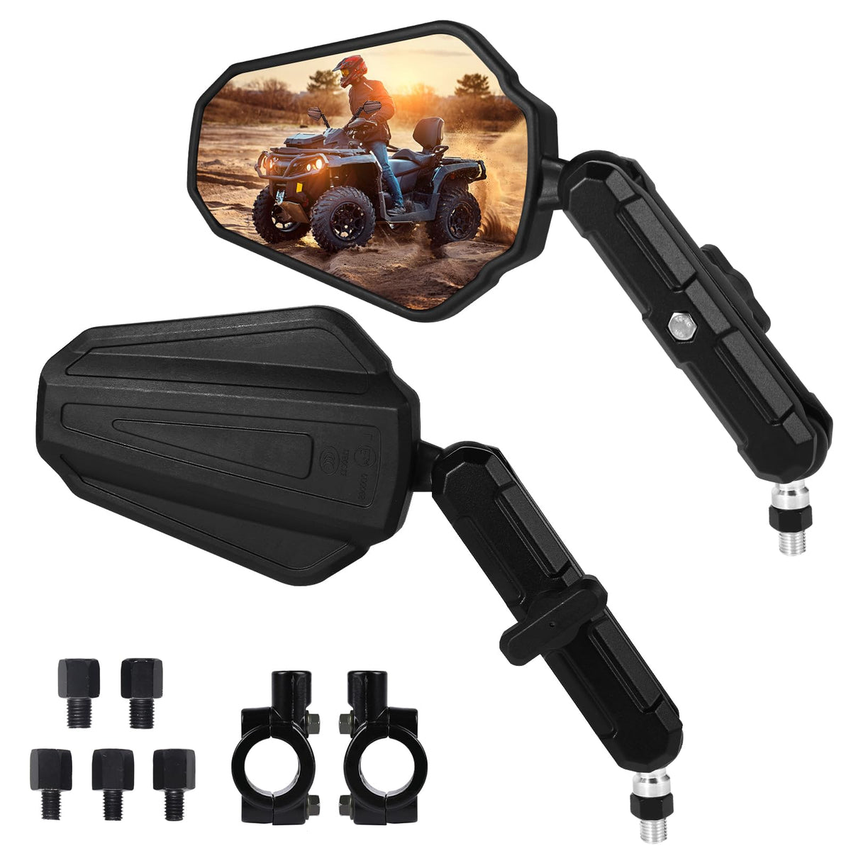 GAMAZING adventure mirrors with universal 7/8 inch handlebar mount offer broad compatibility.