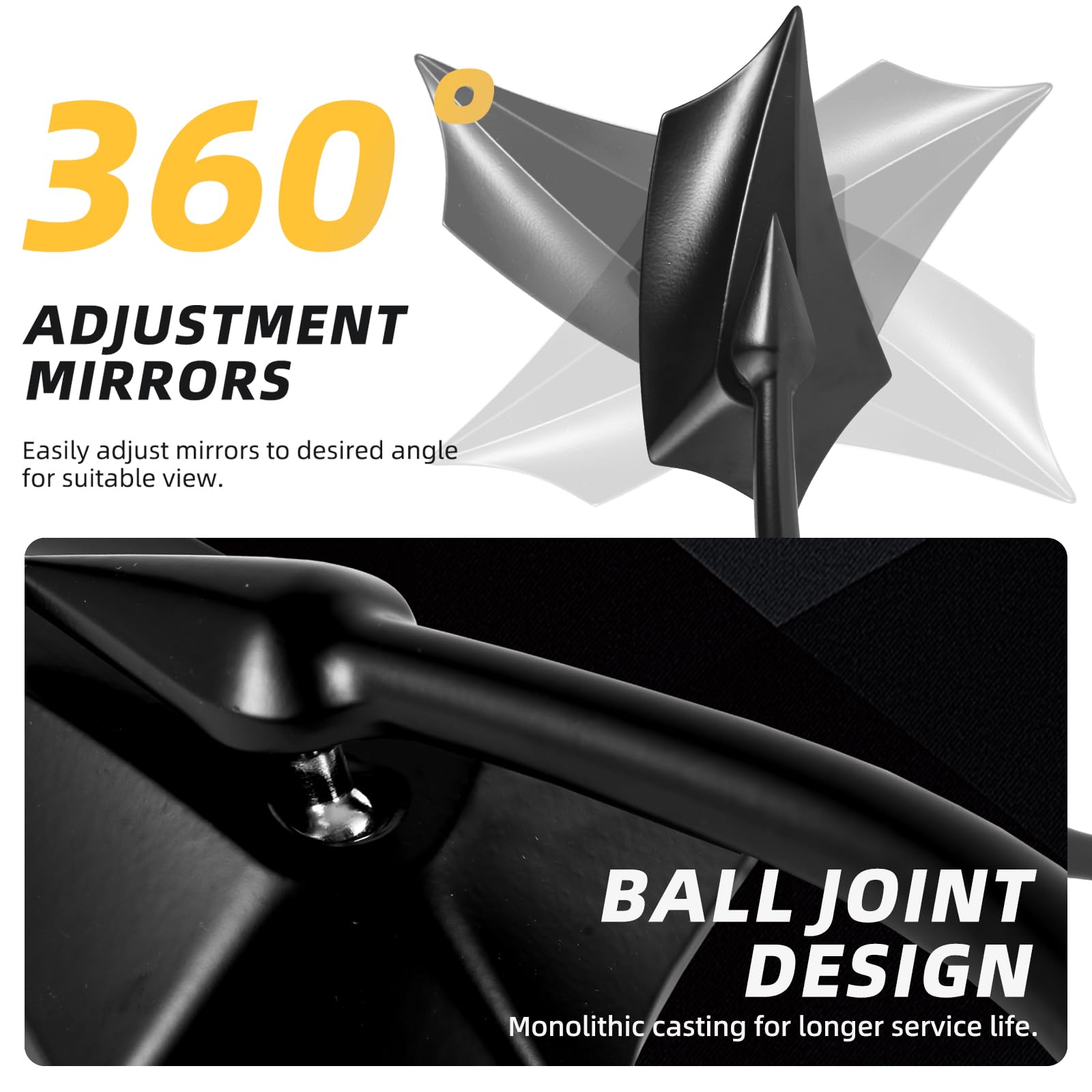 GAMAZING mirror stem crafted from durable aluminum for lasting performance.