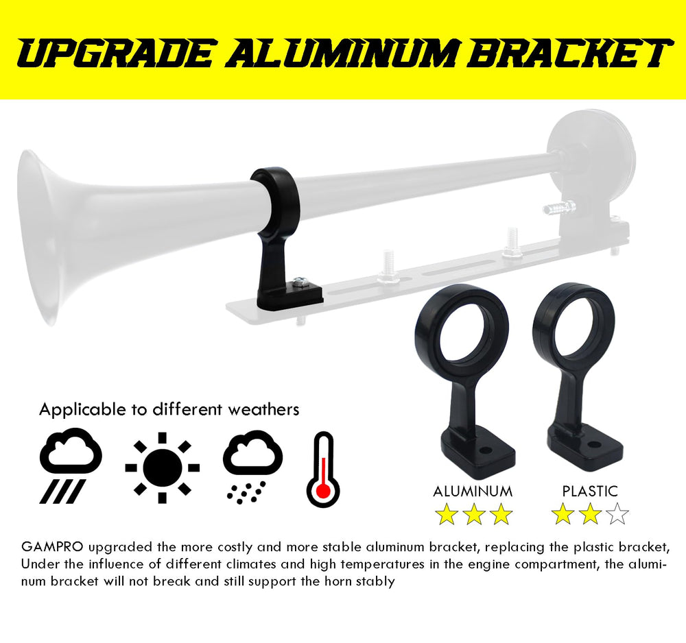 GAMPRO aluminum alloy bracket withstands extreme conditions for reliable mounting.