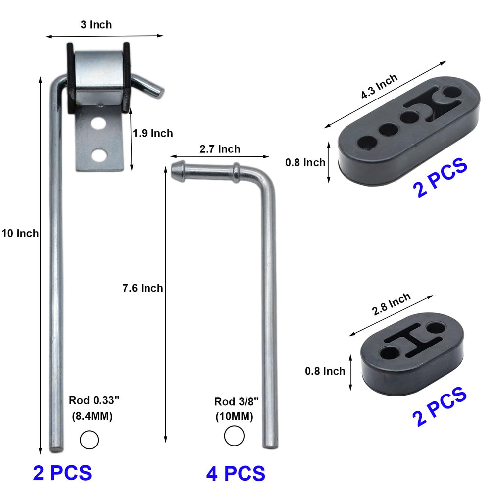 Ganluuree 7.6-inch 90-degree hanger rod for angled exhaust routes