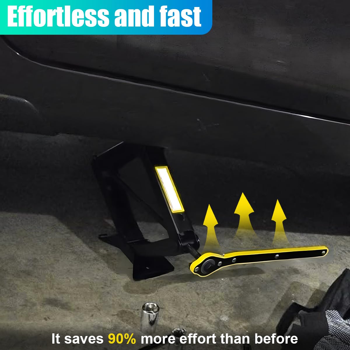 GAOLAOSY universal-fit jack suits most cars and SUVs for routine maintenance.