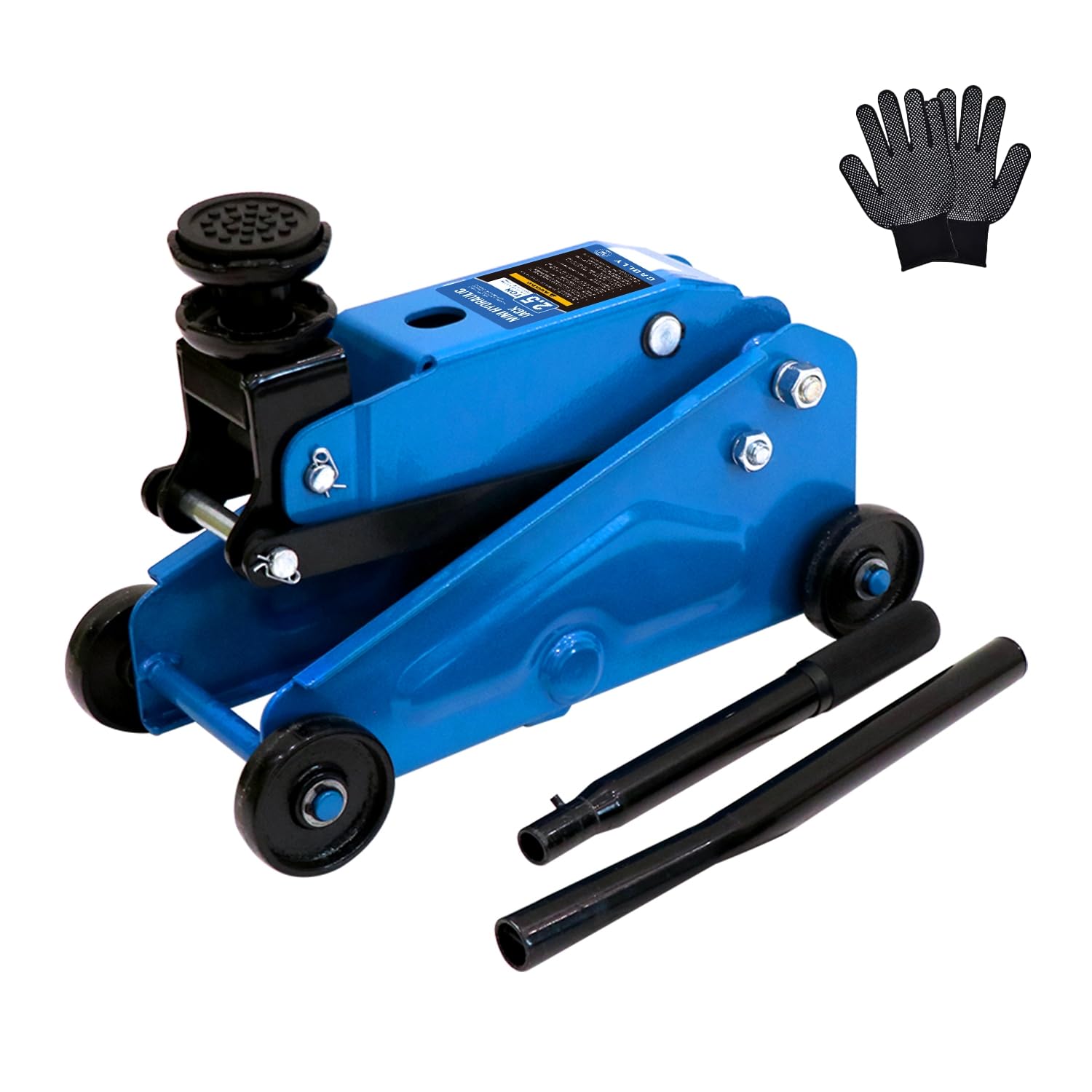 GAOLLY mini hydraulic jack front view for compact storage and easy access