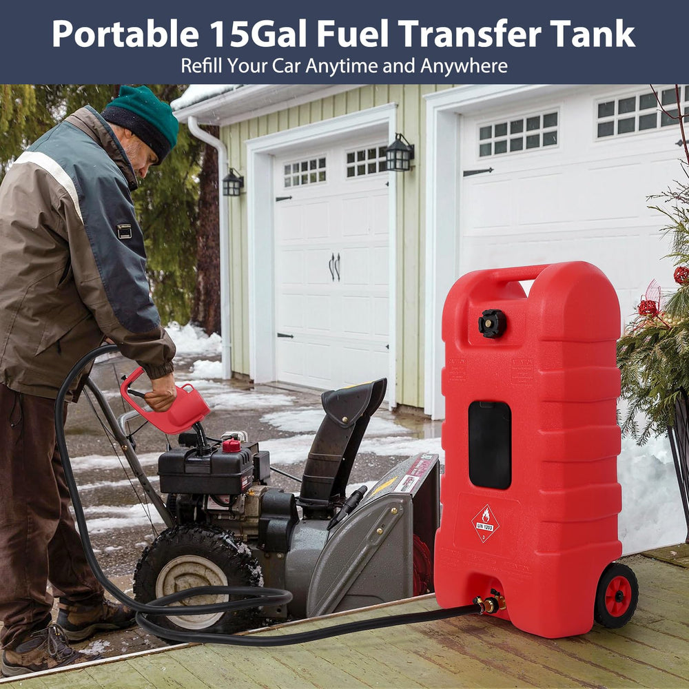 GAOMON Fuel Caddy siphon pump in action for quick, spill-free transfers.