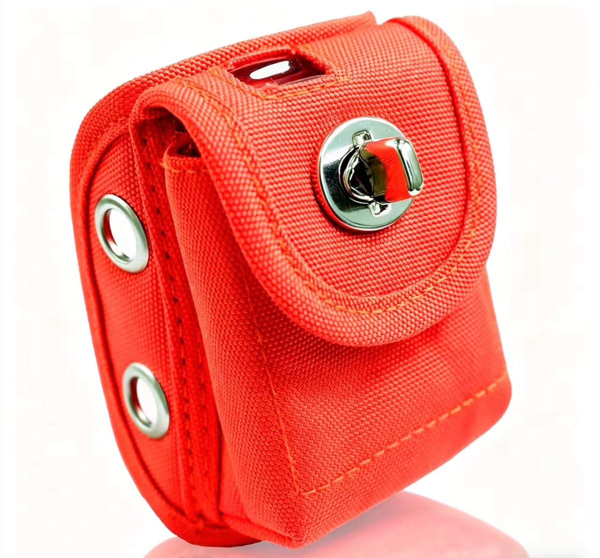 GAQUECY transponder mounting pouch front view in bright orange for easy on-track identification