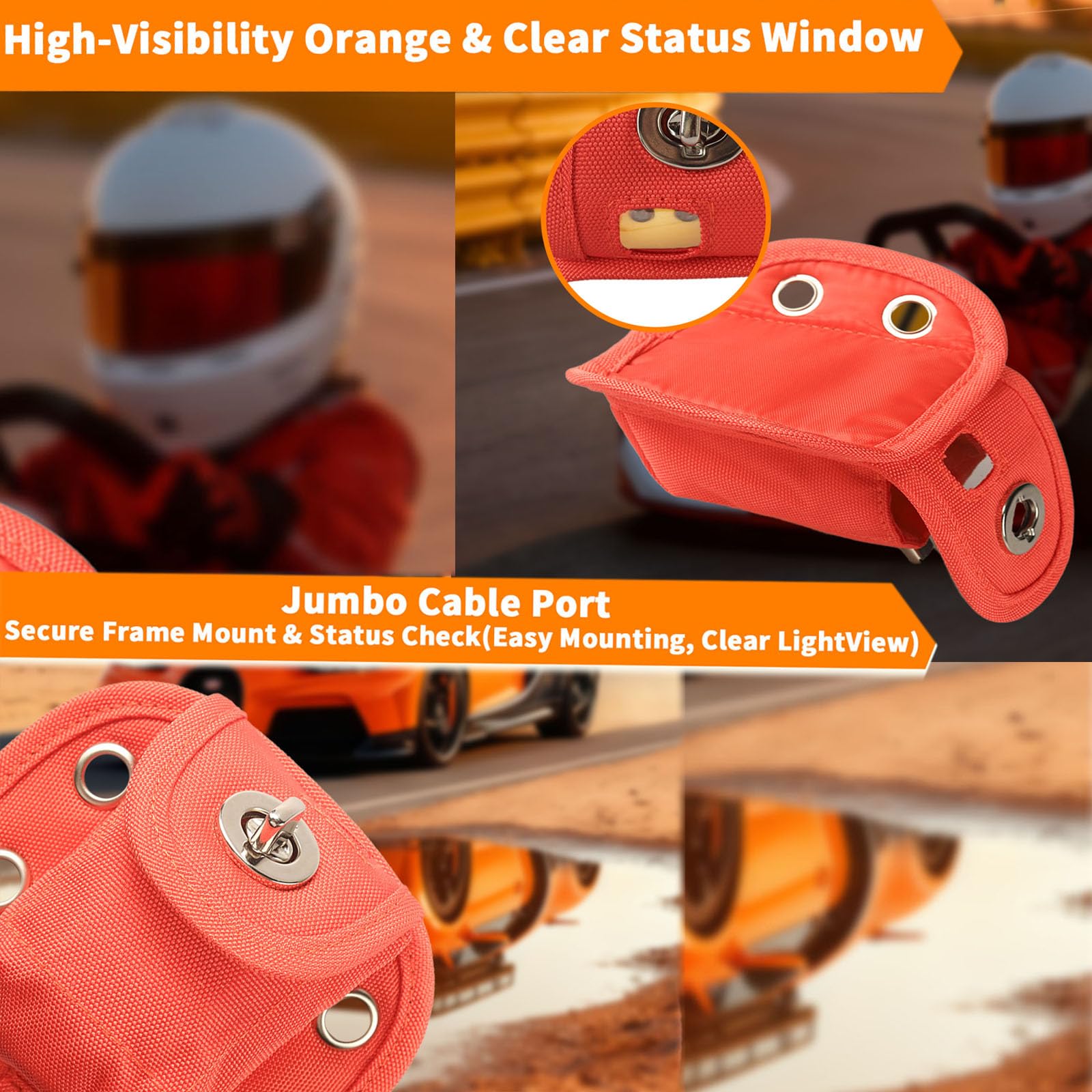 GAQUECY transponder mounting pouch status window for real-time indicator visibility
