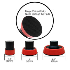 Gaquolam polishing pad 1 inch supports quick pad changes.