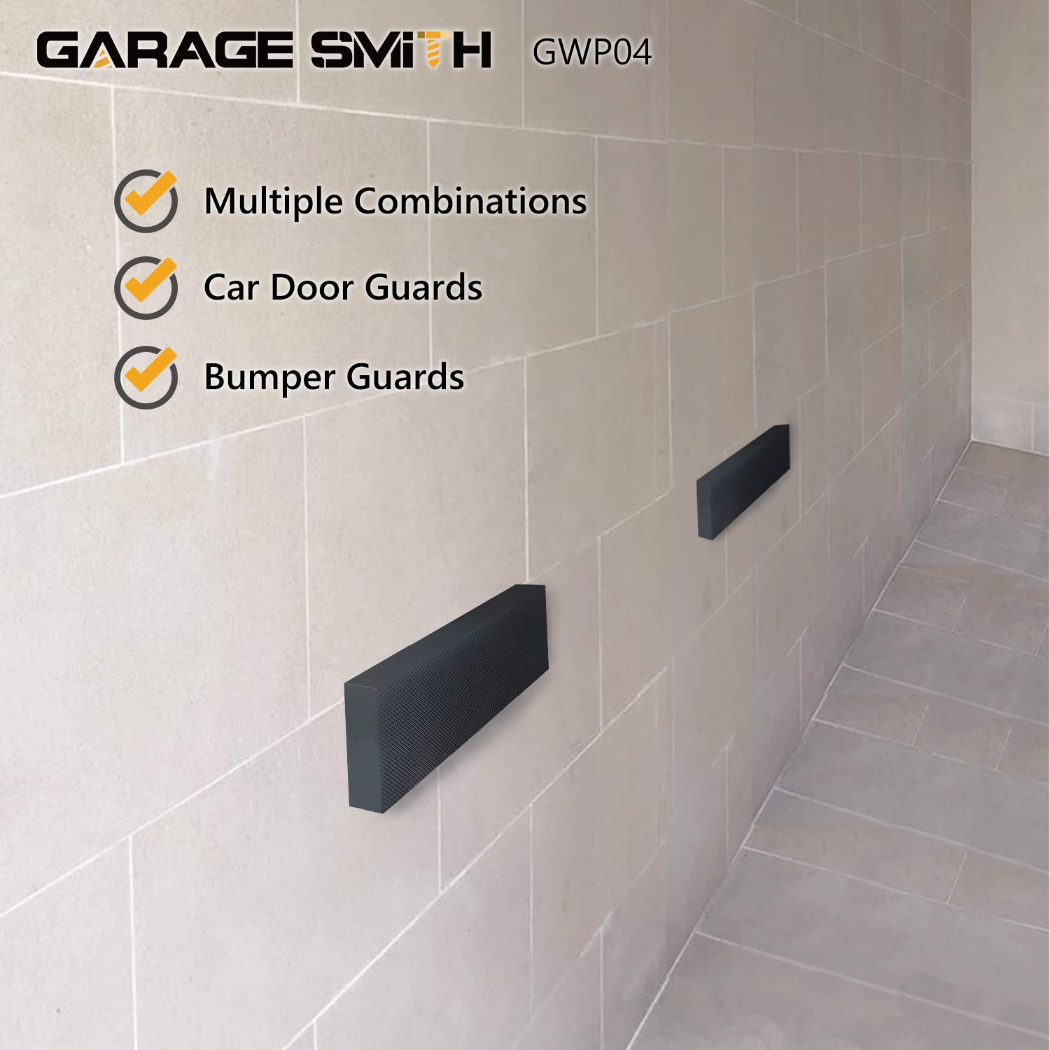 Garage Smith GWP04 foam core absorbs impact to protect doors and walls.