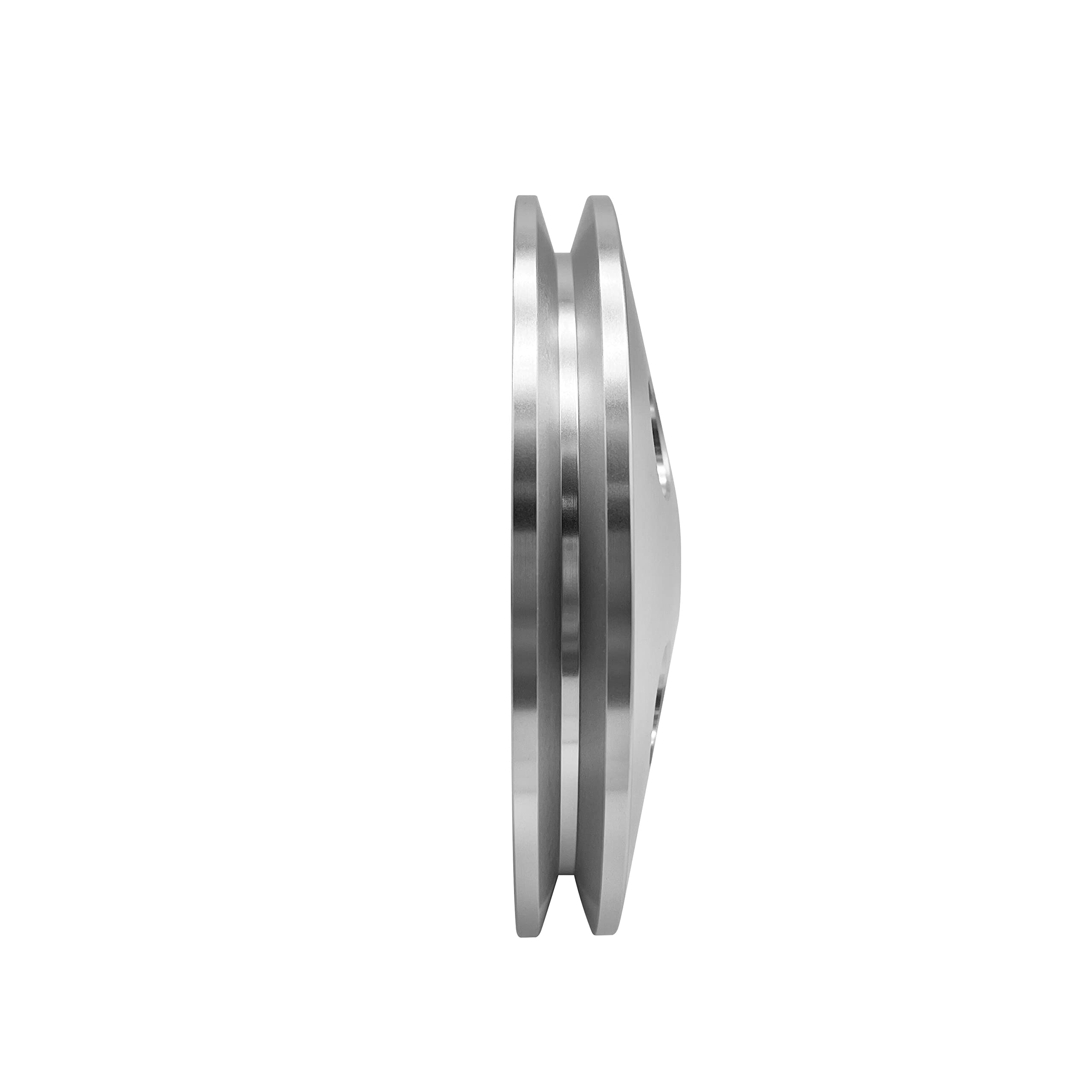 Gardans GM pulley with 5/8 inch center hole for Chevy small-block fit and reduced slippage.