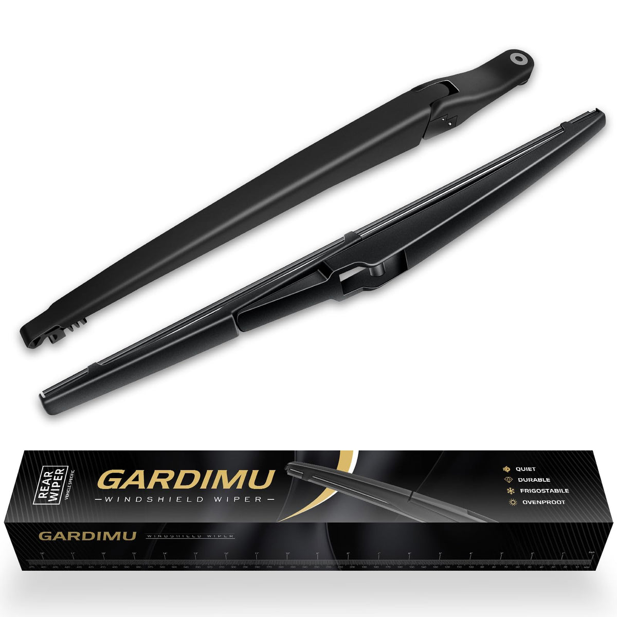 Gardimu Toyota Sienna rear wiper blade and arm set for all-weather visibility.