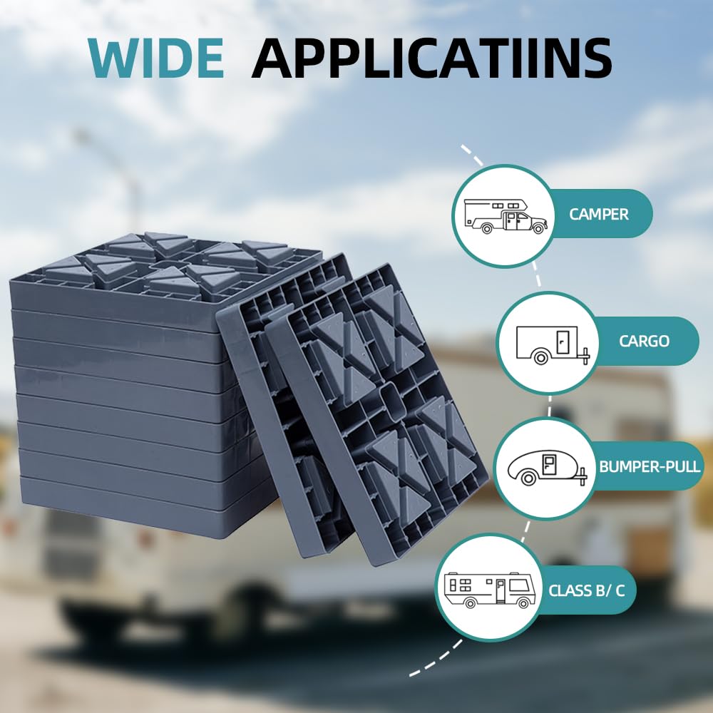 GarfatolRv interlocking design stacked under wheel for easy leveling