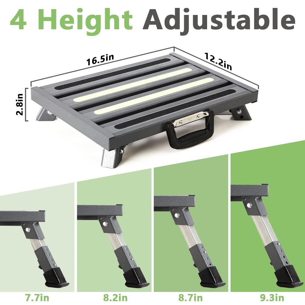 GarfatolRv RV step stool folded for compact storage and easy portability.
