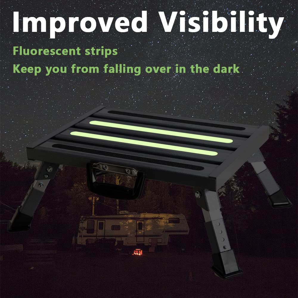 GarfatolRv RV steps support up to 1000 lbs for heavy loads.