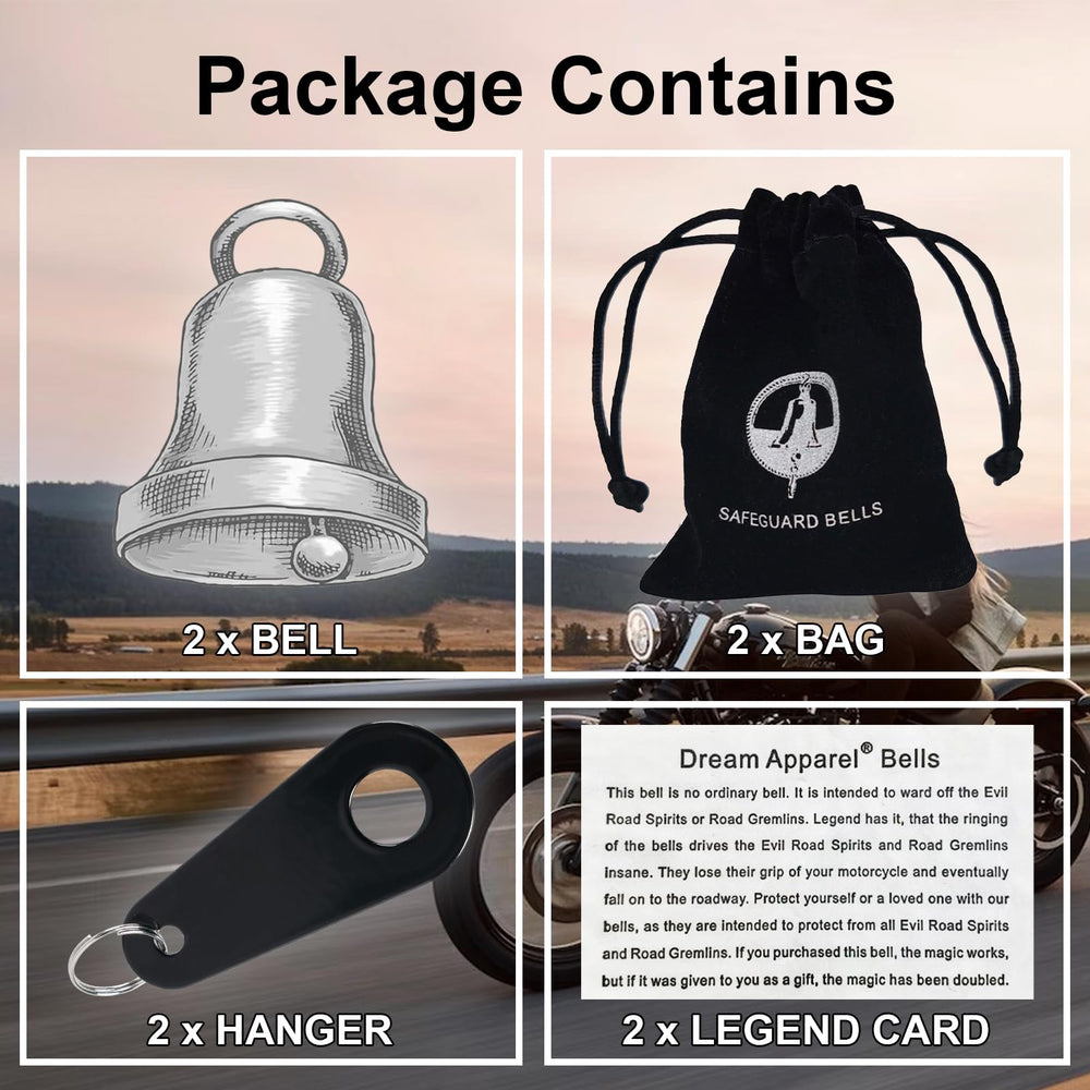 GARGOYLE BELLS velvet bag and mounting kit for easy installation