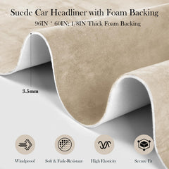 Garifon headliner with foam backing detail for durable, clean edges.