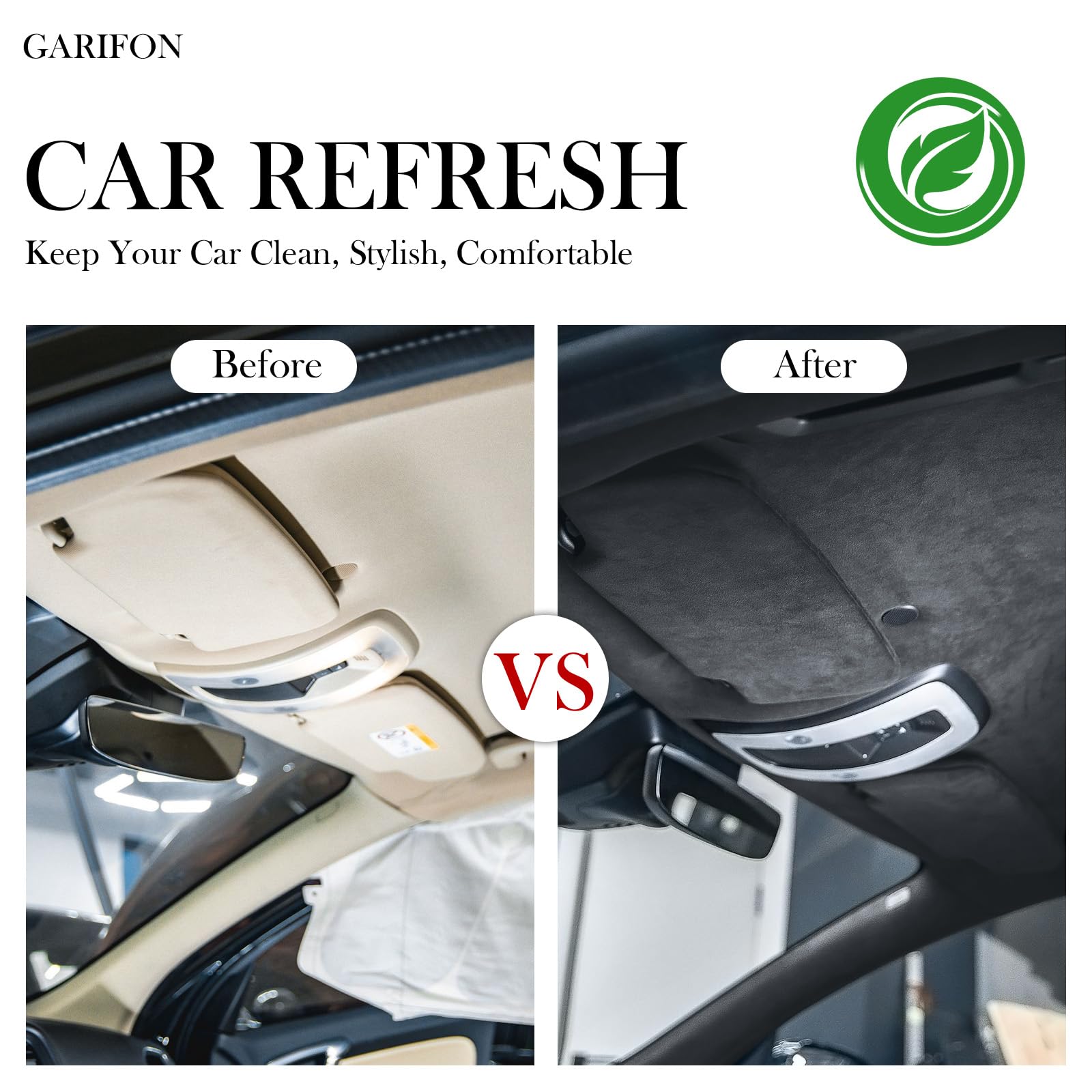 Garifon headliner fabric rolled layout demonstrates easy cutting and flexible install