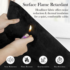 Garifon headliner easy-cut demonstration for DIY installation with smooth stretch and clean edges.