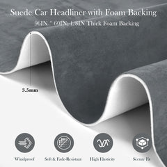 Garifon foam-backed headliner cross-section shows durable 3mm foam backing