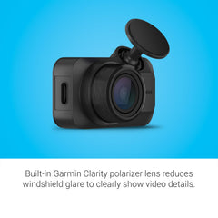 Garmin Dash Cam Mini 3 installed behind mirror for unobtrusive windshield coverage