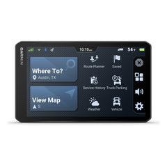 Garmin dēzl OTR720 custom truck routing guides by truck size and weight.