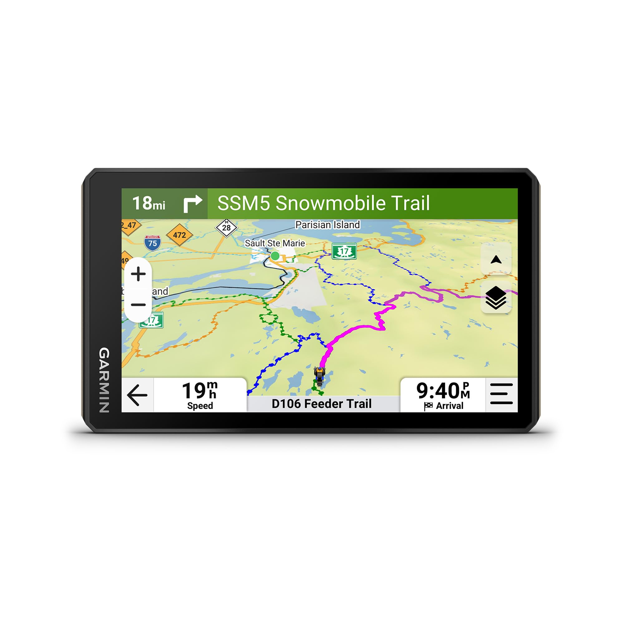 Garmin Tread 2 glove-friendly display enables navigation on rough trails.